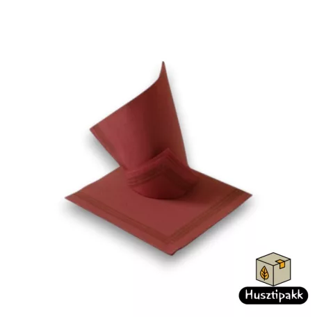 Textilhatású szalvéta, Tendance  - Bordó (21-79), 38x38cm 50db