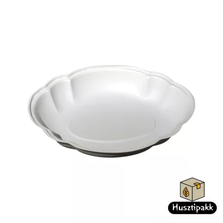 Műanyag salátás 1kg, mély, ovális, fehér