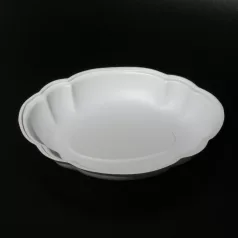 Műanyag salátás 1kg, mély, ovális, fehér