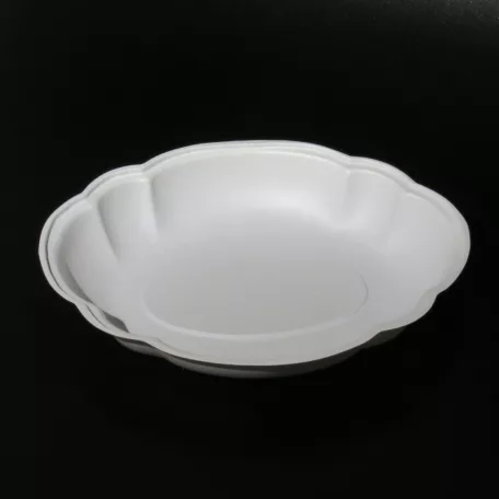 Műanyag salátás 1kg, mély, ovális, fehér