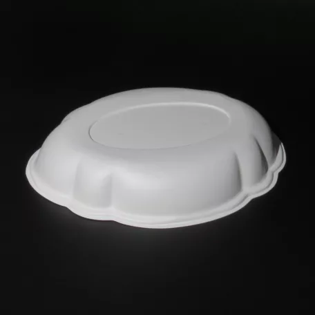 Műanyag salátás 1kg, mély, ovális, fehér