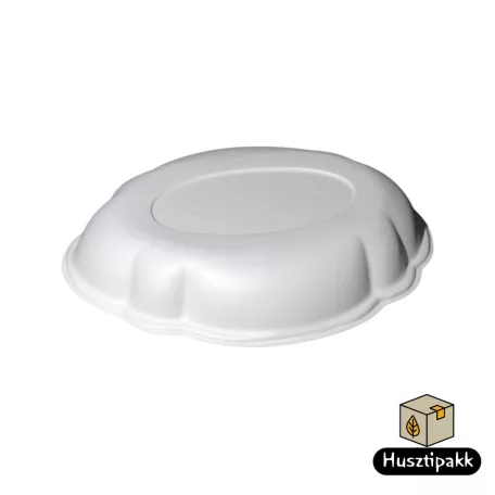Műanyag salátás 1kg, mély, ovális, fehér