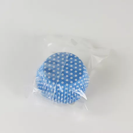 Muffin Sütőforma - Kék pöttyös, 50x25mm 60db