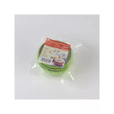 Muffin sütőforma Zöld, pöttyös 50x25mm 60db