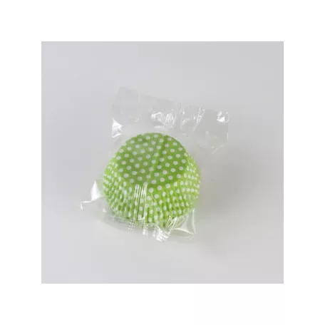 Muffin sütőforma Zöld, pöttyös 50x25mm 60db