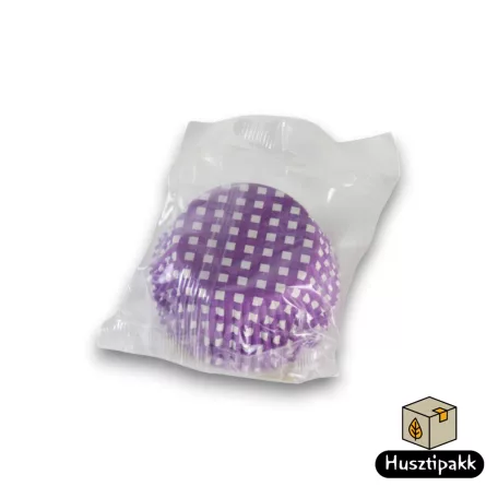 Muffin Sütőforma - Lila kocka mintás, 50x25mm 60db