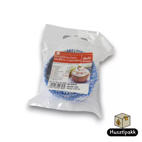 Muffin Sütőforma - Kék-fehér rombusz mintás, 50x25mm 60db