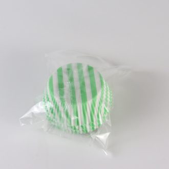 Muffin Sütőforma - Zöld fehér csíkos, 50x25mm 60db