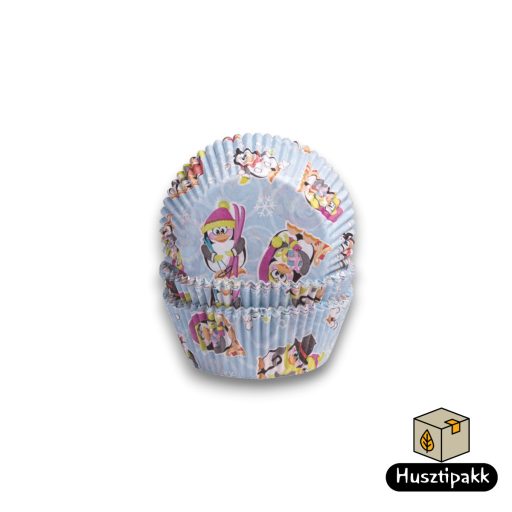 Muffin Sütőforma - Pingvin mintás, 50x25mm 60db