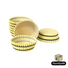 Bonbon kapszli - Krém, dupla barna csíkos, 30x12mm 100db