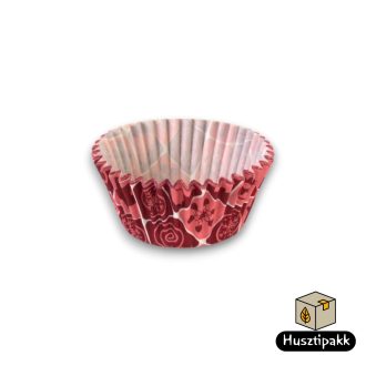  Bonbon kapszli - Piros-rózsaszín, csillagos, hópelyhes mintával, 32x22mm 100db