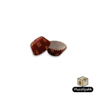  Bonbon kapszli - Bordó, fehér virágos mintával 30x20mm 100db
