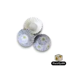 Bonbon kapszli - Kék, fehér virág mintával, 30x20mm 100db