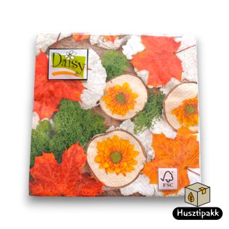   Szalvéta mintás őszi kompozició, juharfa levéllel 33x33cm 20db