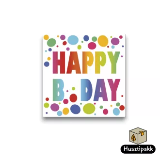 Szalvéta mintás - HAPPY B DAY felirat, 33x33cm 20db