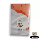Képeslap - Boldog Névnapot! - Fonott kosárban hóvirág, lóhere brossal E