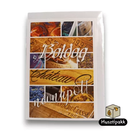 Képeslap - Boldog névnapot! - Boros kollázs D