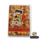 Képeslap - Sok szeretettel névnapodra! - Kockás minta, borospohár D
