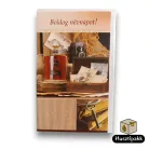 Képeslap - Boldog névnapot! - Cognac, kulcs, régi fényképek B