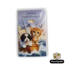 Képeslap - Boldog Születésnapot! - Állítható számok, Kutya, cica hajón CC