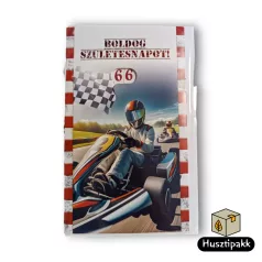   Képeslap - Boldog Születésnapot! - Állítható számok, Gokartversenyző CC