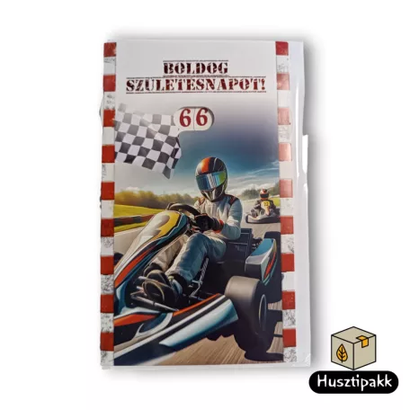 Képeslap - Boldog Születésnapot! - Állítható számok, Gokartversenyző CC