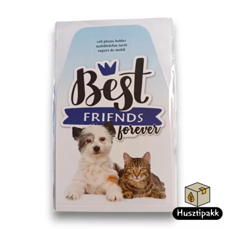 Mobiltelefon tartó - Best FRIENDS forever - Kék, Kutya, Macska