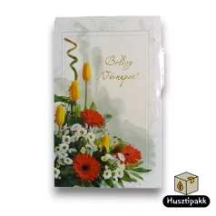 Képeslap - Boldog névnapot! - Sárga bimbós tulipánok E