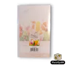 Képeslap - Boldog Névnapot! - Sárga és rózsaszín-fehér tulipán E