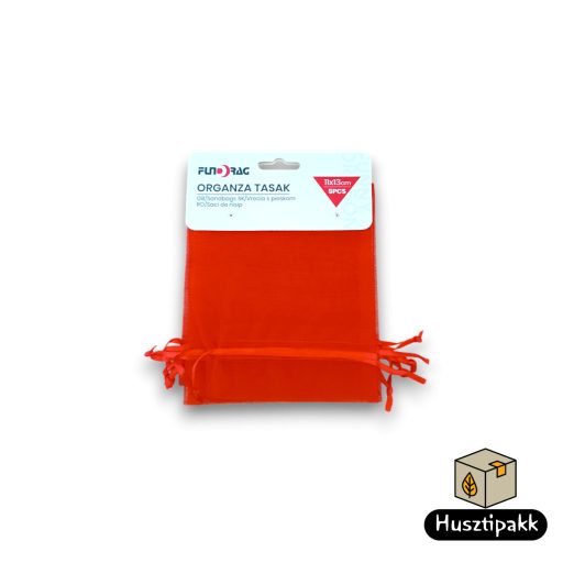 Organza tasak - Piros 5db (11x13cm)