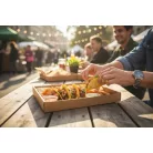 Streetfood tálca, barna 30x22x4