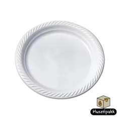 Műanyag lapostányér 23cm 100db