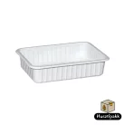 Szögletes műanyag elviteles doboz, fehér Paccor  500ml 50db