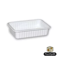   Szögletes műanyag elviteles doboz, fehér Paccor 500ml 50db