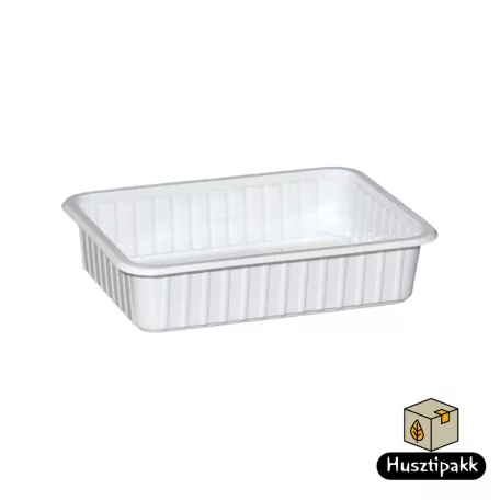 Szögletes műanyag elviteles doboz, fehér Paccor  500ml 50db