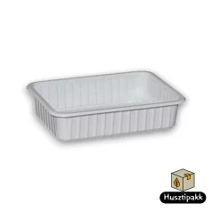   Szögletes műanyag elviteles doboz, fehér Paccor 500ml 50db