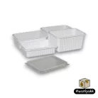 Szögletes műanyag elviteles doboz, fehér Paccor 500ml 50db