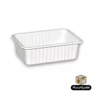 Szögletes műanyag elviteles doboz, fehér Paccor 750ml 50db