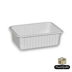   Szögletes műanyag elviteles doboz, fehér Paccor 750ml 50db
