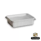Szögletes műanyag elviteles doboz, fehér Paccor 750ml 50db