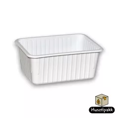   Szögletes műanyag elviteles doboz, fehér Paccor 1000ml 50db