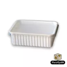 Szögletes műanyag elviteles doboz, fehér Paccor 1000ml 50db