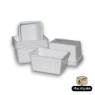 Szögletes műanyag elviteles doboz, fehér Paccor 1200ml 50db