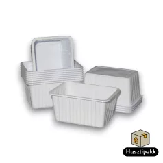 Szögletes elviteles doboz, fehér Paccor 1200ml 50db