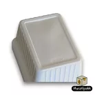 Szögletes műanyag elviteles doboz, fehér Paccor 1200ml 50db
