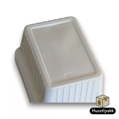 Szögletes műanyag elviteles doboz, fehér Paccor 1200ml 50db
