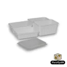 Szögletes műanyag elviteles doboz, fehér Paccor 1200ml 50db