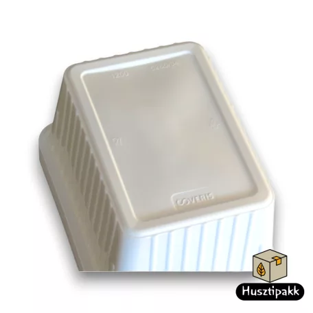 Szögletes műanyag elviteles doboz, fehér Paccor 1200ml 50db