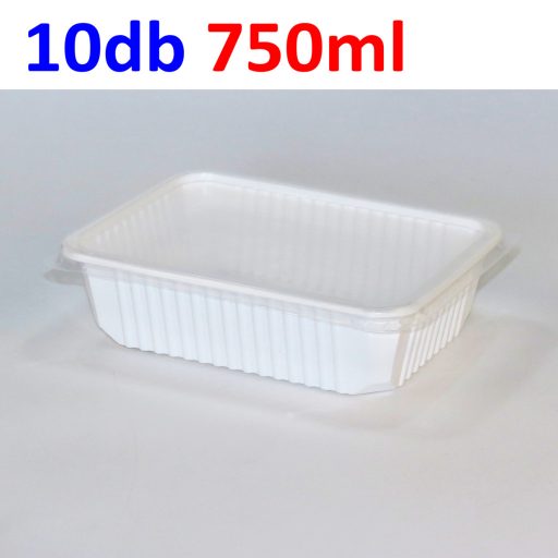 Szögletes tál Q-box 750ml +tető 10db