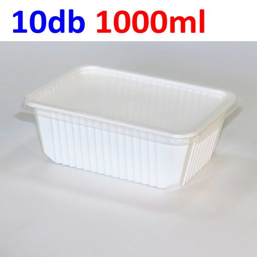 Szögletes tál Q-box 1000ml +tető 10db